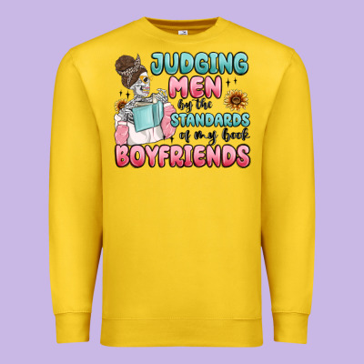 Judging Men By The Standards Of My Book Boyfriends Premium Sweatshirt Designed By Maliassmallbusiness