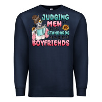 Navy judging men by the standards of my book boyfriends Premium Sweatshirt - MaliasSmallBusiness