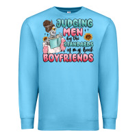 Ocean Blue judging men by the standards of my book boyfriends Premium Sweatshirt - MaliasSmallBusiness