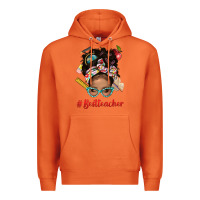 Carrot Afro Messy Bun Best Teacher With Leopard Glasses Bbs Premium Hoodie - BundleAndBundleShop