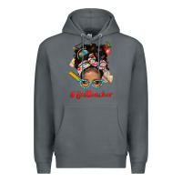 Rock Afro Messy Bun Best Teacher With Leopard Glasses Bbs Premium Hoodie - BundleAndBundleShop