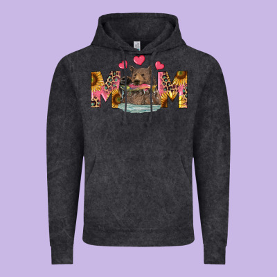 Vintage Hoodie mom bear with sunflowers
