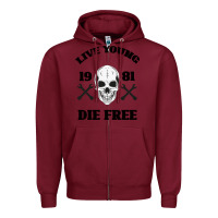 Burgundy Live Young Die Free Zipper Hoodie - Bettercallsaul
