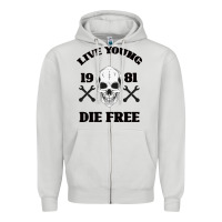 Dove Grey Live Young Die Free Zipper Hoodie - Bettercallsaul