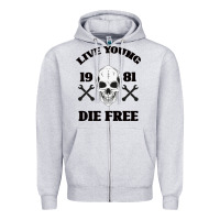 Heather Grey Live Young Die Free Zipper Hoodie - Bettercallsaul