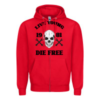 Red Live Young Die Free Zipper Hoodie - Bettercallsaul