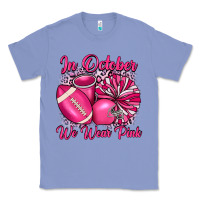 Colony Blue in october we wear pink cheer with football breast Classic Tee - JahusDesignShop