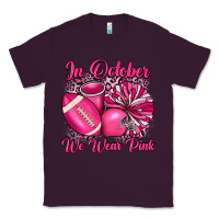 Plum in october we wear pink cheer with football breast Classic Tee - JahusDesignShop
