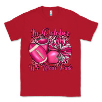 Red in october we wear pink cheer with football breast Classic Tee - JahusDesignShop