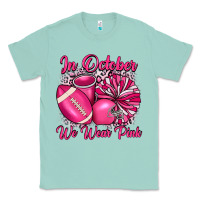 Seafoam in october we wear pink cheer with football breast Classic Tee - JahusDesignShop