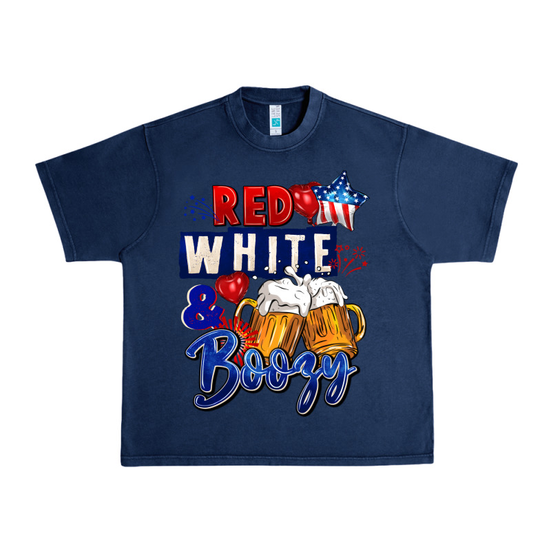 Red White And Boozy 4th Of July Urban Heavy Tee by CowGirlArtShop | Teevron