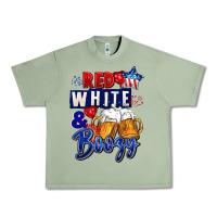 Oil Green Red white and boozy 4th of july Urban Heavy Tee - CowGirlArtShop