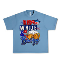 Pebble Blue Red white and boozy 4th of july Urban Heavy Tee - CowGirlArtShop