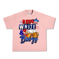 Salmon Red white and boozy 4th of july Urban Heavy Tee - CowGirlArtShop