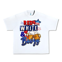 White Red white and boozy 4th of july Urban Heavy Tee - CowGirlArtShop