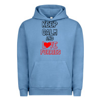Pigment Pebble Blue Keep Calm And Love Furries Urban Hoodie - Bettercallsaul