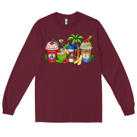 Burgundy dominican republic coffee cups Long Sleeve Tee - AdoDesignShop