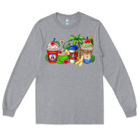 Heather Grey dominican republic coffee cups Long Sleeve Tee - AdoDesignShop