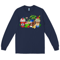 Navy dominican republic coffee cups Long Sleeve Tee - AdoDesignShop
