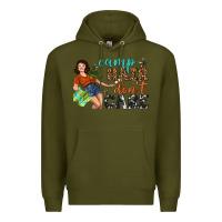 Army Green Camp Hair Don't Care Premium Hoodie - BundleAndBundleShop