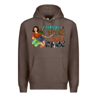 Coffee Camp Hair Don't Care Premium Hoodie - BundleAndBundleShop