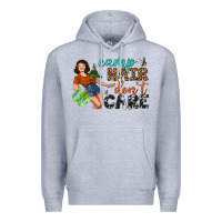 Heather Grey Camp Hair Don't Care Premium Hoodie - BundleAndBundleShop