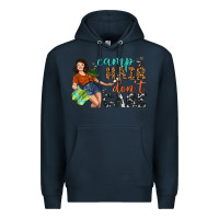 Navy Camp Hair Don't Care Premium Hoodie - BundleAndBundleShop