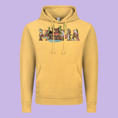 Vintage Hoodie mama with bear and daisy