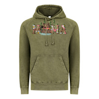 Vintage Olive mama with bear and daisy Vintage Hoodie - RanaPortraitStore