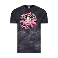 Cloud Black pink leopard sunflower cow Vintage Tee - RanaPortraitStore