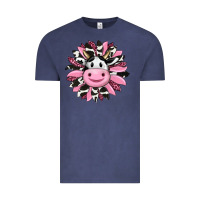 Vintage Denim pink leopard sunflower cow Vintage Tee - RanaPortraitStore