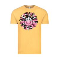 Vintage Mustard pink leopard sunflower cow Vintage Tee - RanaPortraitStore
