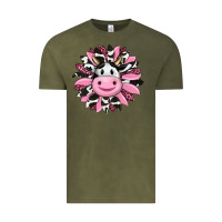 Vintage Olive pink leopard sunflower cow Vintage Tee - RanaPortraitStore