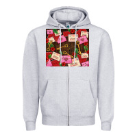 Heather Grey love letters tumbler Zipper Hoodie - AdoDesignShop