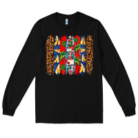 Black dominican republic brushstrokes Long Sleeve Tee - AdoDesignShop