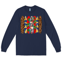 Navy dominican republic brushstrokes Long Sleeve Tee - AdoDesignShop