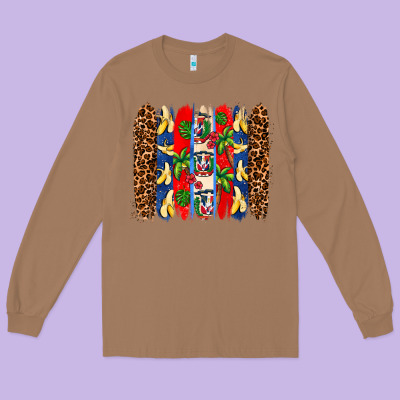 Dominican Republic Brushstrokes Long Sleeve Tee Designed By Adodesignshop