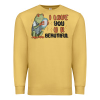 Antique Gold i love you u r beautiful frog Premium Sweatshirt - MaliasSmallBusiness