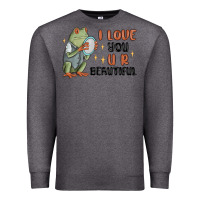Charcoal Heather i love you u r beautiful frog Premium Sweatshirt - MaliasSmallBusiness