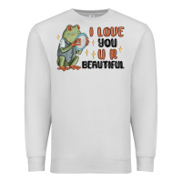Dove Grey i love you u r beautiful frog Premium Sweatshirt - MaliasSmallBusiness