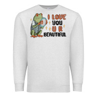 Oatmeal Heather i love you u r beautiful frog Premium Sweatshirt - MaliasSmallBusiness
