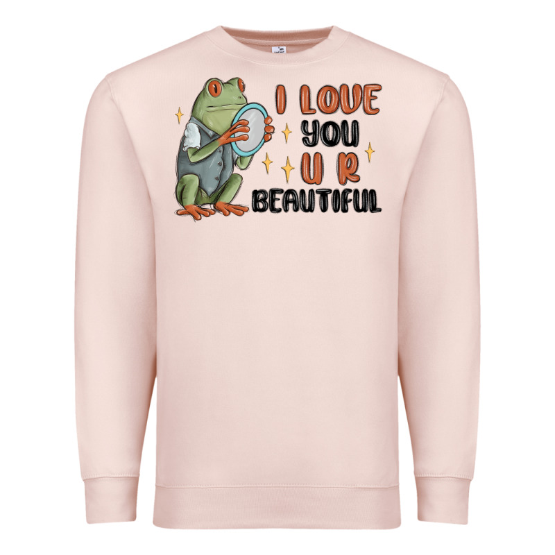 I Love You U R Beautiful Frog Premium Sweatshirt by MaliasSmallBusiness | Teevron