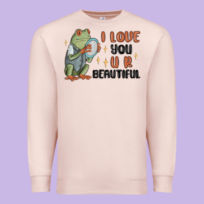 I Love You U R Beautiful Frog Premium Sweatshirt Designed By Maliassmallbusiness