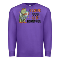 Purple i love you u r beautiful frog Premium Sweatshirt - MaliasSmallBusiness