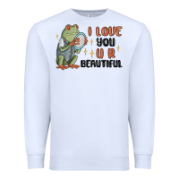 White i love you u r beautiful frog Premium Sweatshirt - MaliasSmallBusiness