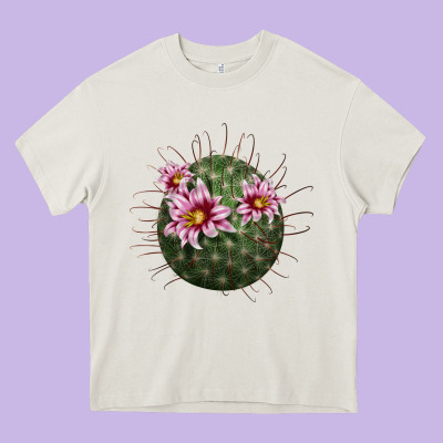 Arizona Fishhook Cactus Heavy Core Tee Designed By Lillyallendesigns