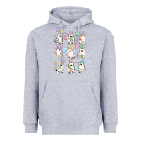Heather Grey bunny ghost Heavyweight Hoodie - MaliasSmallBusiness
