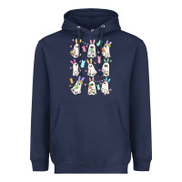 Navy bunny ghost Heavyweight Hoodie - MaliasSmallBusiness