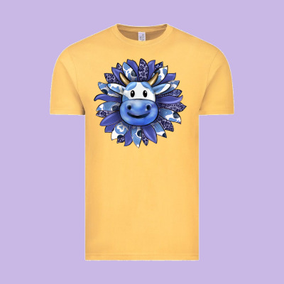 Blueberry Milkshake Cow Sunflower Vintage Tee Designed By Ranaportraitstore