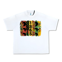 White juneteenth 1865 brush stroke Urban Heavy Tee - HRA Design Shop